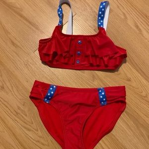 Cat & Jack Red White& Blue patriotic bikini Size M